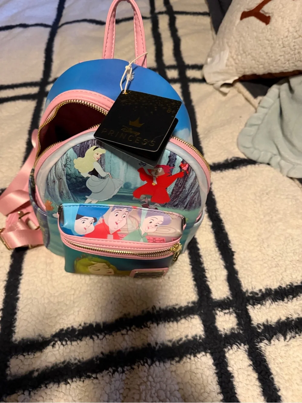 Loungefly Disney Aurora Mini Backpack in Blue & Pink